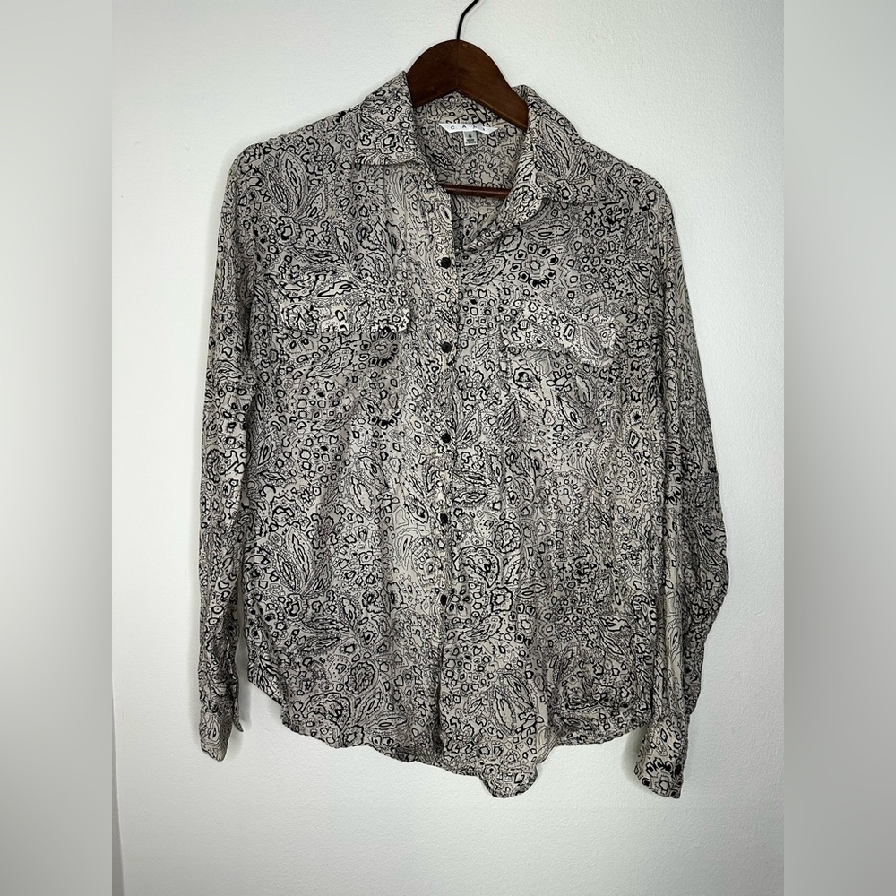 Paisley Button-Up Blouse